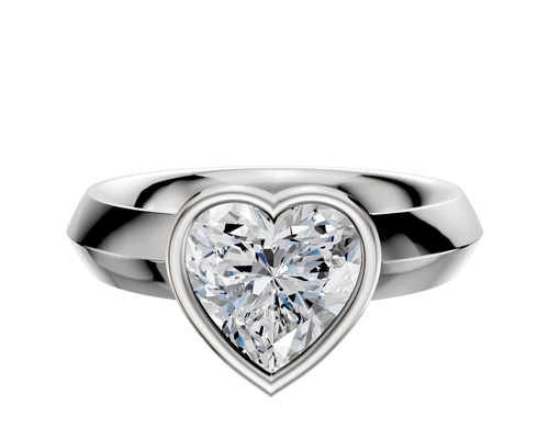 Platinum Bezel Full Bezel East/West Classic Knife Edge 4.0mm Engagement Ring