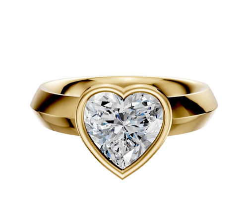 14K Yellow Gold Bezel Full Bezel East/West Classic Knife Edge 4.0mm Engagement Ring