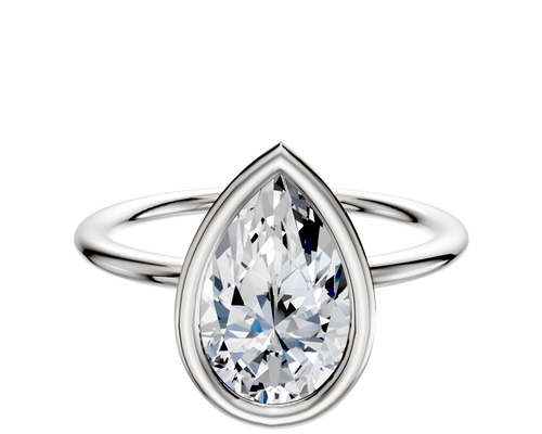 Platinum Bezel Full Bezel East/West Classic Dome 1.5mm Engagement Ring