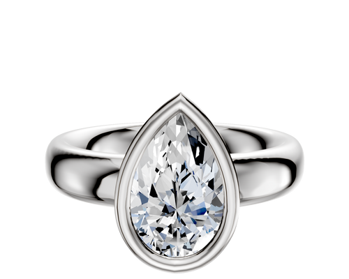 Platinum Bezel Full Bezel East/West Classic Dome 4.0mm Engagement Ring