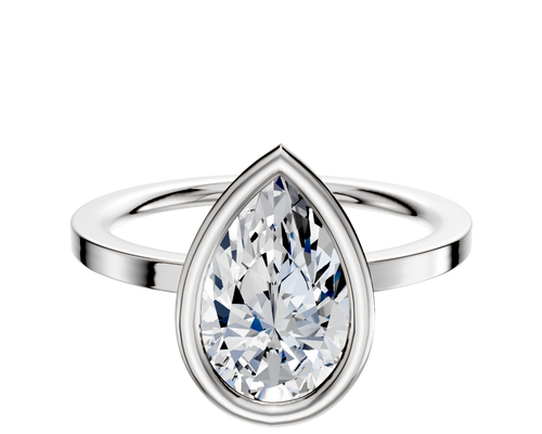 Platinum Bezel Full Bezel East/West Classic Flat 1.5mm Engagement Ring