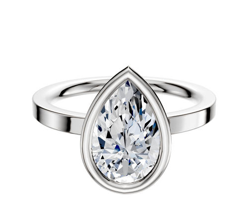 Platinum Bezel Full Bezel East/West Classic Flat 2.0mm Engagement Ring