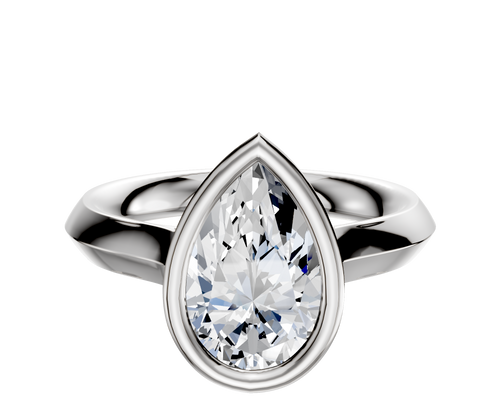 Platinum Bezel Full Bezel East/West Cathedral Knife Edge 3.0mm Engagement Ring