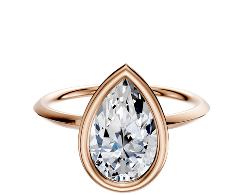 18K Rose Gold Bezel Full Bezel East/West Classic Knife Edge 1.5mm Engagement Ring