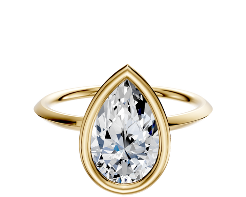 14K Yellow Gold Bezel Full Bezel East/West Classic Knife Edge 1.5mm Engagement Ring