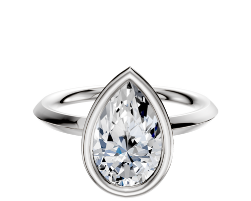 Platinum Bezel Full Bezel East/West Classic Knife Edge 2.0mm Engagement Ring