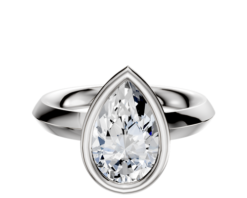 Platinum Bezel Full Bezel East/West Classic Knife Edge 3.0mm Engagement Ring
