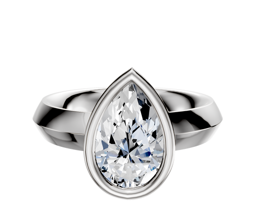 Platinum Bezel Full Bezel East/West Classic Knife Edge 4.0mm Engagement Ring