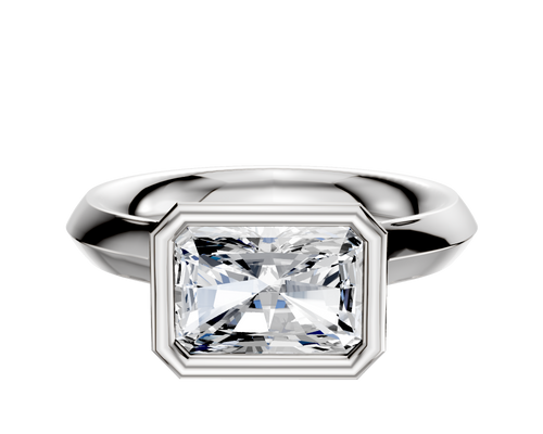 Platinum Bezel Full Bezel East/West Cathedral Knife Edge 3.0mm Engagement Ring