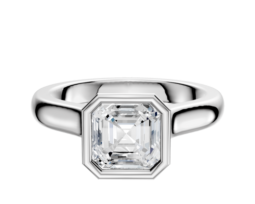 Platinum Bezel Full Bezel North/South Cathedral Dome 3.0mm Engagement Ring