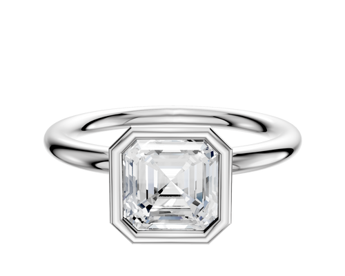 Platinum Bezel Full Bezel North/South Classic Dome 2.0mm Engagement Ring