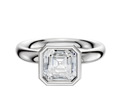 Platinum Bezel Full Bezel North/South Classic Dome 3.0mm Engagement Ring