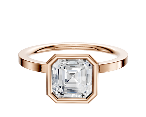 18K Rose Gold Bezel Full Bezel North/South Classic Flat 1.5mm Engagement Ring