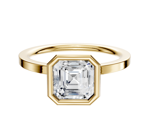 14K Yellow Gold Bezel Full Bezel North/South Classic Flat 1.5mm Engagement Ring
