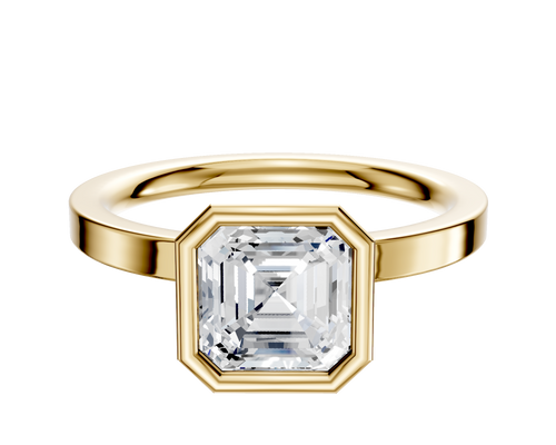 14K Yellow Gold Bezel Full Bezel North/South Classic Flat 2.0mm Engagement Ring