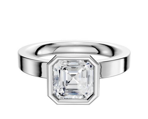 Platinum Bezel Full Bezel North/South Classic Flat 3.0mm Engagement Ring