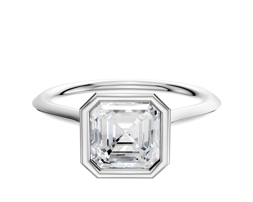Platinum Bezel Full Bezel North/South Cathedral Knife Edge 1.5mm Engagement Ring