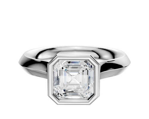 Platinum Bezel Full Bezel North/South Cathedral Knife Edge 3.0mm Engagement Ring