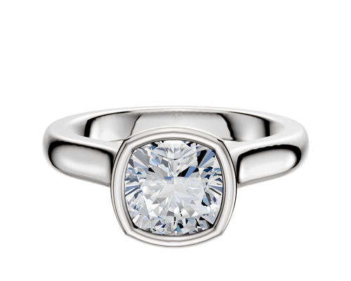 Platinum Bezel Full Bezel North/South Cathedral Dome 3.0mm Engagement Ring