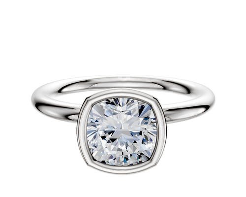 Platinum Bezel Full Bezel North/South Classic Dome 2.0mm Engagement Ring