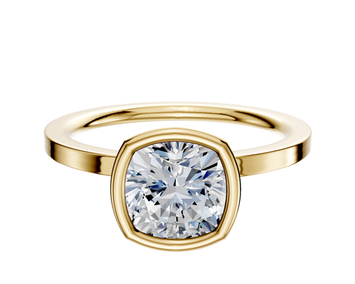 14K Yellow Gold Bezel Full Bezel North/South Classic Flat 1.5mm Engagement Ring
