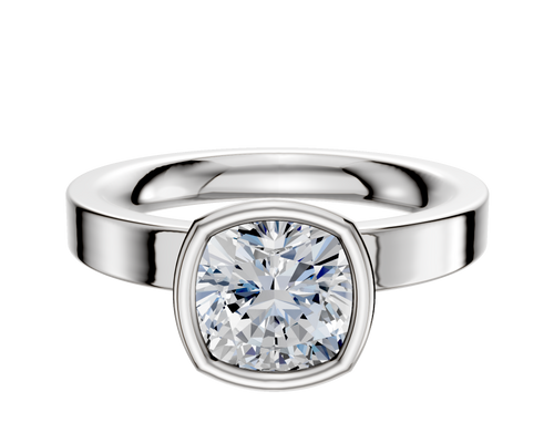 Platinum Bezel Full Bezel North/South Classic Flat 3.0mm Engagement Ring