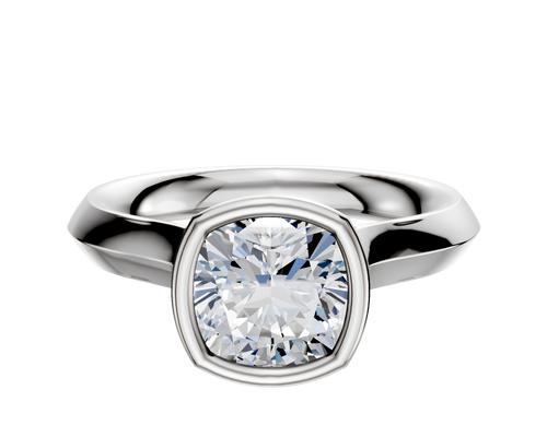 Platinum Bezel Full Bezel North/South Cathedral Knife Edge 3.0mm Engagement Ring