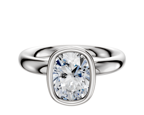 Platinum Bezel Full Bezel North/South Classic Dome 3.0mm Engagement Ring