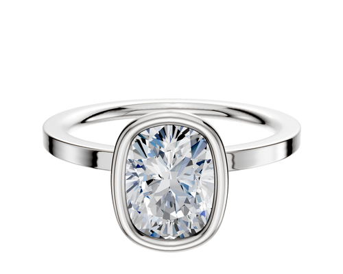 Platinum Bezel Full Bezel North/South Classic Flat 1.5mm Engagement Ring