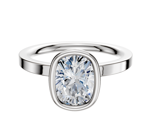 Platinum Bezel Full Bezel North/South Classic Flat 2.0mm Engagement Ring