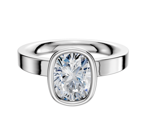 Platinum Bezel Full Bezel North/South Classic Flat 3.0mm Engagement Ring