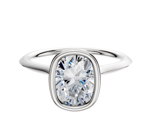 Platinum Bezel Full Bezel North/South Cathedral Knife Edge 1.5mm Engagement Ring