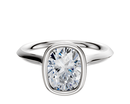 Platinum Bezel Full Bezel North/South Cathedral Knife Edge 2.0mm Engagement Ring