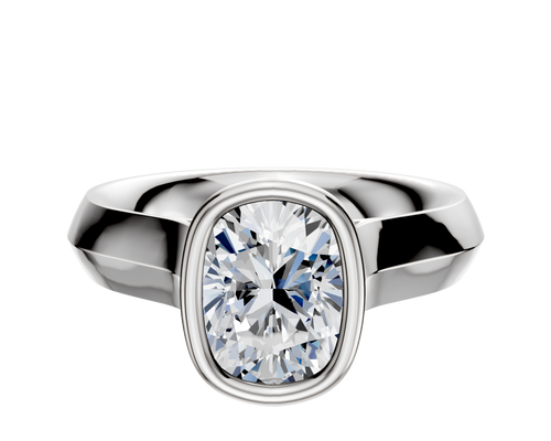 Platinum Bezel Full Bezel North/South Cathedral Knife Edge 4.0mm Engagement Ring