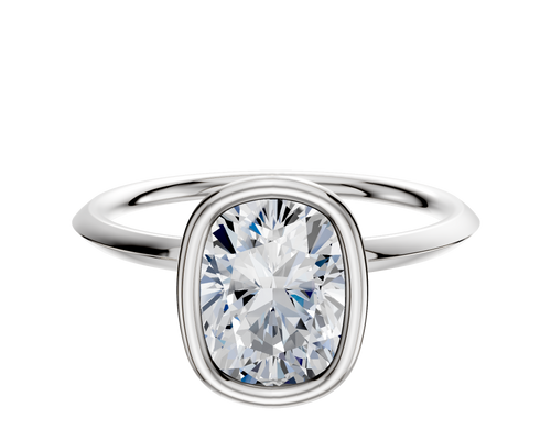 Platinum Bezel Full Bezel North/South Classic Knife Edge 1.5mm Engagement Ring