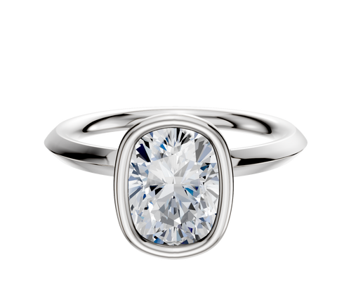 Platinum Bezel Full Bezel North/South Classic Knife Edge 2.0mm Engagement Ring