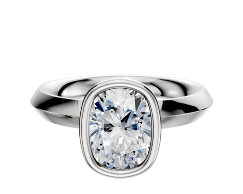 Platinum Bezel Full Bezel North/South Classic Knife Edge 3.0mm Engagement Ring