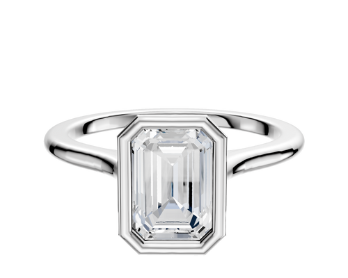Platinum Bezel Full Bezel North/South Cathedral Dome 1.5mm Engagement Ring