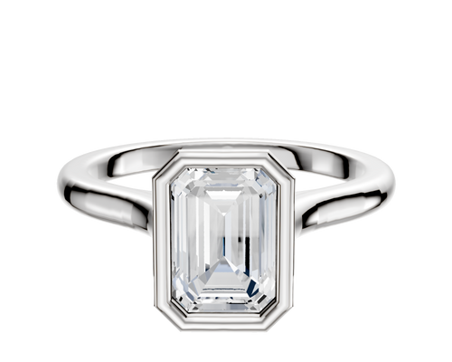 Platinum Bezel Full Bezel North/South Cathedral Dome 2.0mm Engagement Ring