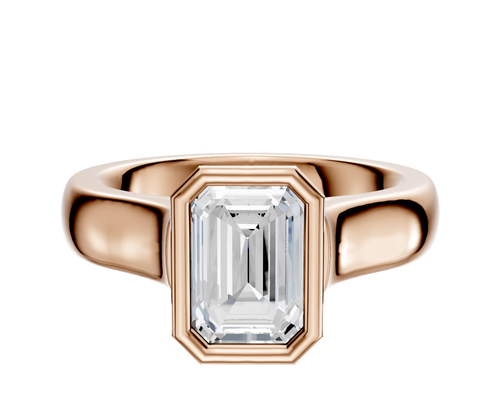 18K Rose Gold Bezel Full Bezel North/South Cathedral Dome 4.0mm Engagement Ring