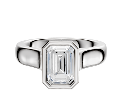 Platinum Bezel Full Bezel North/South Cathedral Dome 4.0mm Engagement Ring