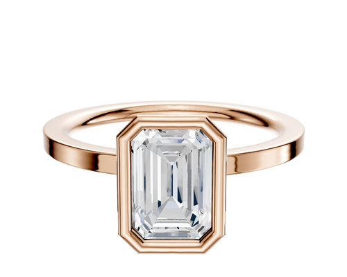 18K Rose Gold Bezel Full Bezel North/South Classic Flat 1.5mm Engagement Ring