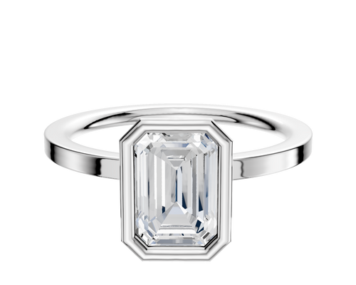 Platinum Bezel Full Bezel North/South Classic Flat 1.5mm Engagement Ring