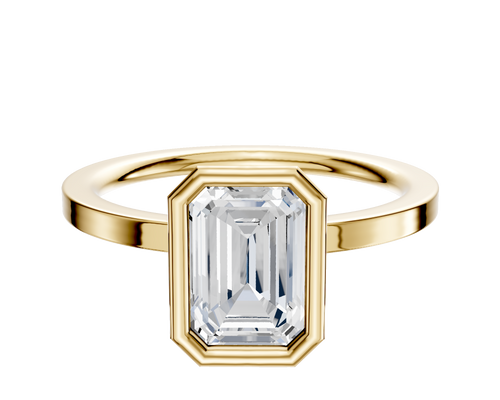 14K Yellow Gold Bezel Full Bezel North/South Classic Flat 1.5mm Engagement Ring