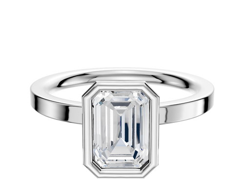 Platinum Bezel Full Bezel North/South Classic Flat 2.0mm Engagement Ring