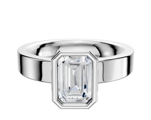 Platinum Bezel Full Bezel North/South Classic Flat 4.0mm Engagement Ring