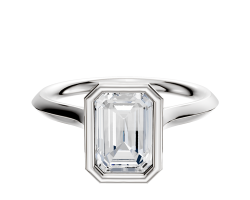 Platinum Bezel Full Bezel North/South Cathedral Knife Edge 2.0mm Engagement Ring