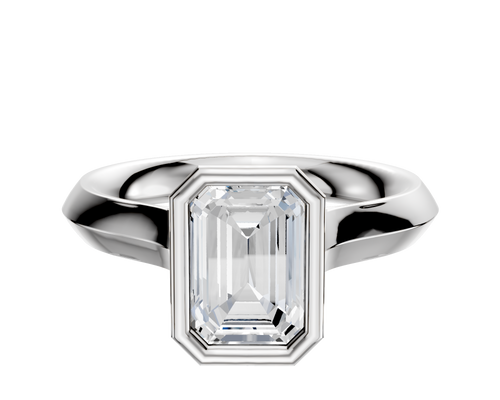Platinum Bezel Full Bezel North/South Cathedral Knife Edge 3.0mm Engagement Ring
