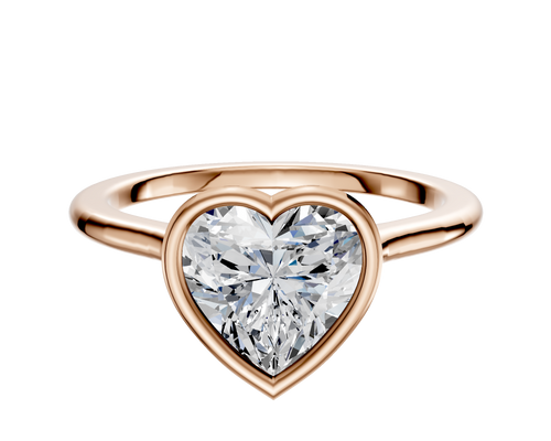 18K Rose Gold Bezel Full Bezel North/South Cathedral Dome 1.5mm Engagement Ring
