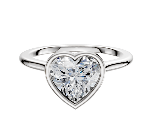 Platinum Bezel Full Bezel North/South Cathedral Dome 1.5mm Engagement Ring